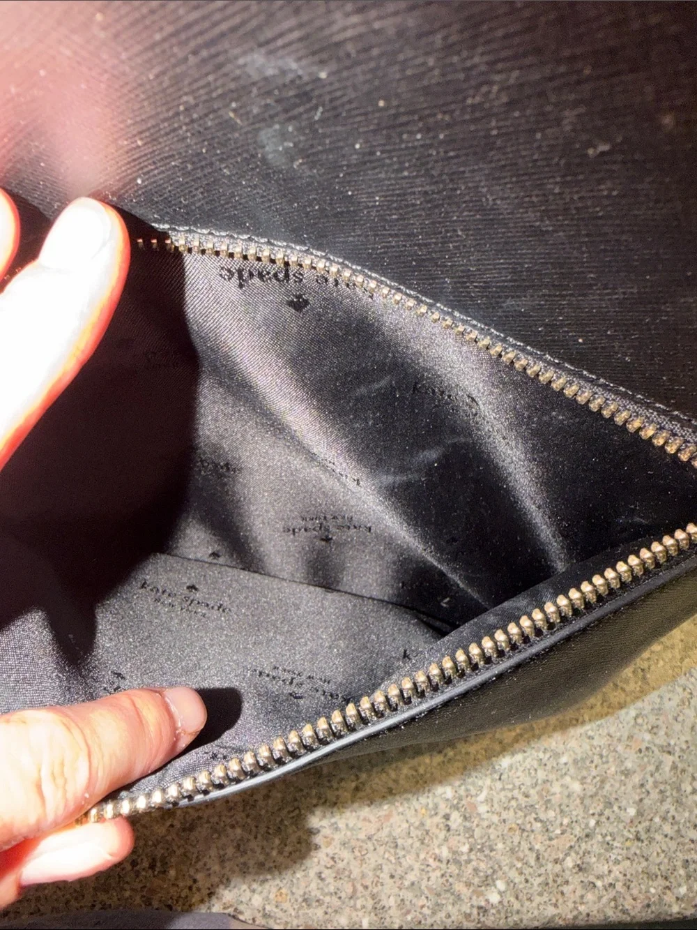 kate spade Black Leather Saffiano Backpack with Gold Hardware